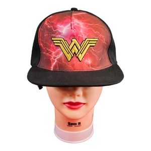 Wonder Woman Six Flags Black Thunder Bolts‎ Basebal Hat Cap Snapback DC Comics